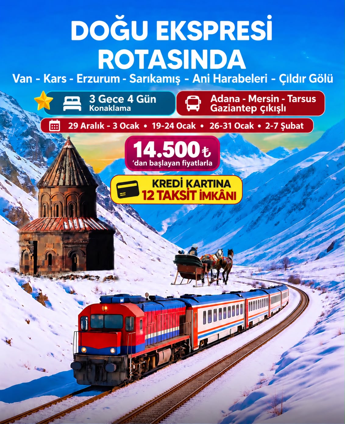 VAN-ERZURUM-KARS-SARIKAMIŞ ŞEHİTLİK ANITI-ÇILDIR GÖLÜ-ANİ HARABELERİ